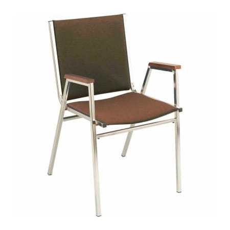Kfi KFI Stack Chair With Arms - Fabric -1" thick Seat Brown Fabric 411CH-1102 BROWN FABRIC